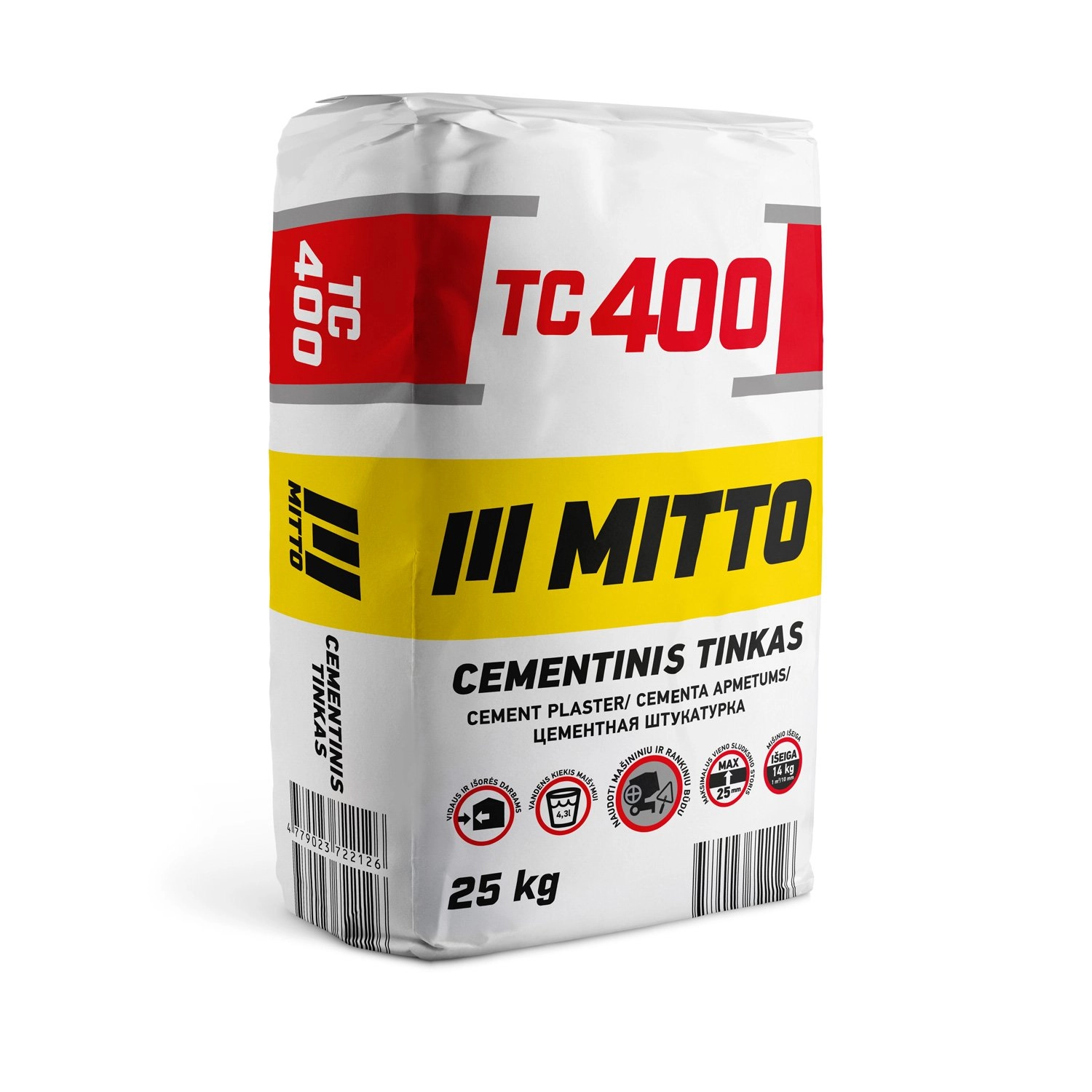 CEMENTINIS TINKAS MITTO TC400 25KG(MAŠININIS-RANKINIS)
