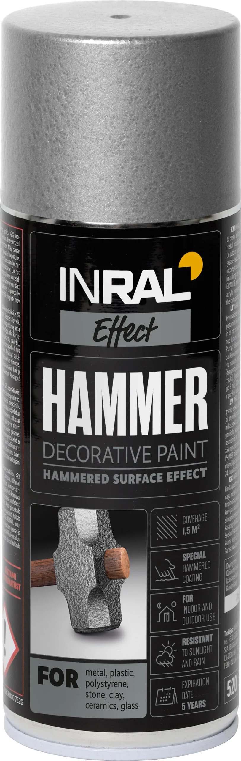 DAŽAI AEROROZOLINIAI INRAL HAMMER 400ML SIDABRINĖS SPALVOS