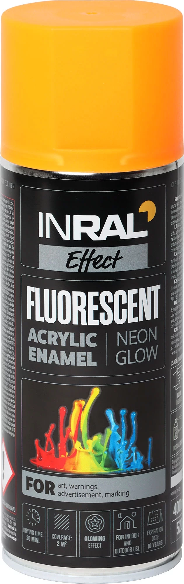 DAŽAI AEROZOLINIAI INRAL FLUORESCENT 400ML ORANŽINĖS SPALVOS