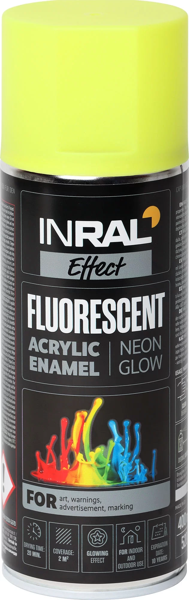 DAŽAI AEROZOLINIAI INRAL FLUORESCENT 400ML ŠVIESIAI GELTONOS SPALVOS