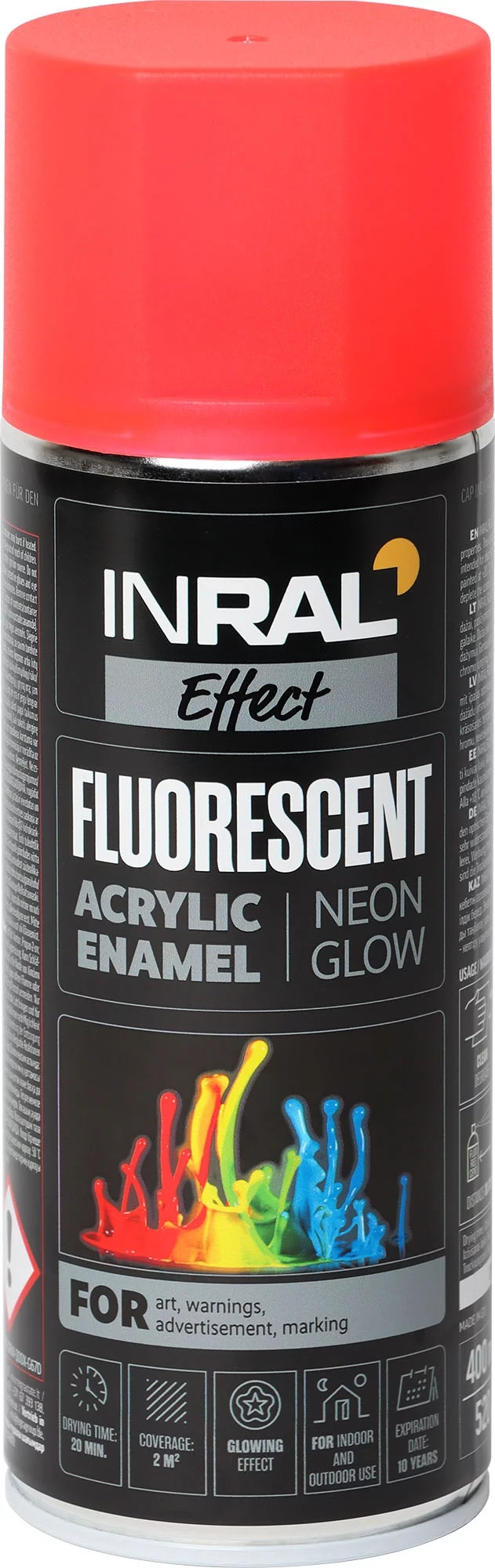 DAŽAI AEROZOLINIAI INRAL FLUORESCENT 400ML RAUDONOS SPALVOS