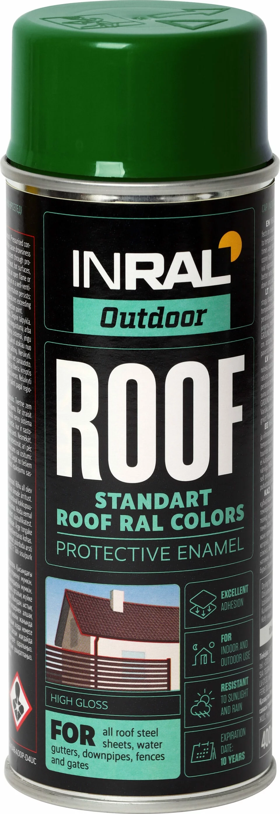 DAŽAI AEROZOLINIAI INRAL ROOF 400ML SAMANINĖS SAPLVOS RAL6005