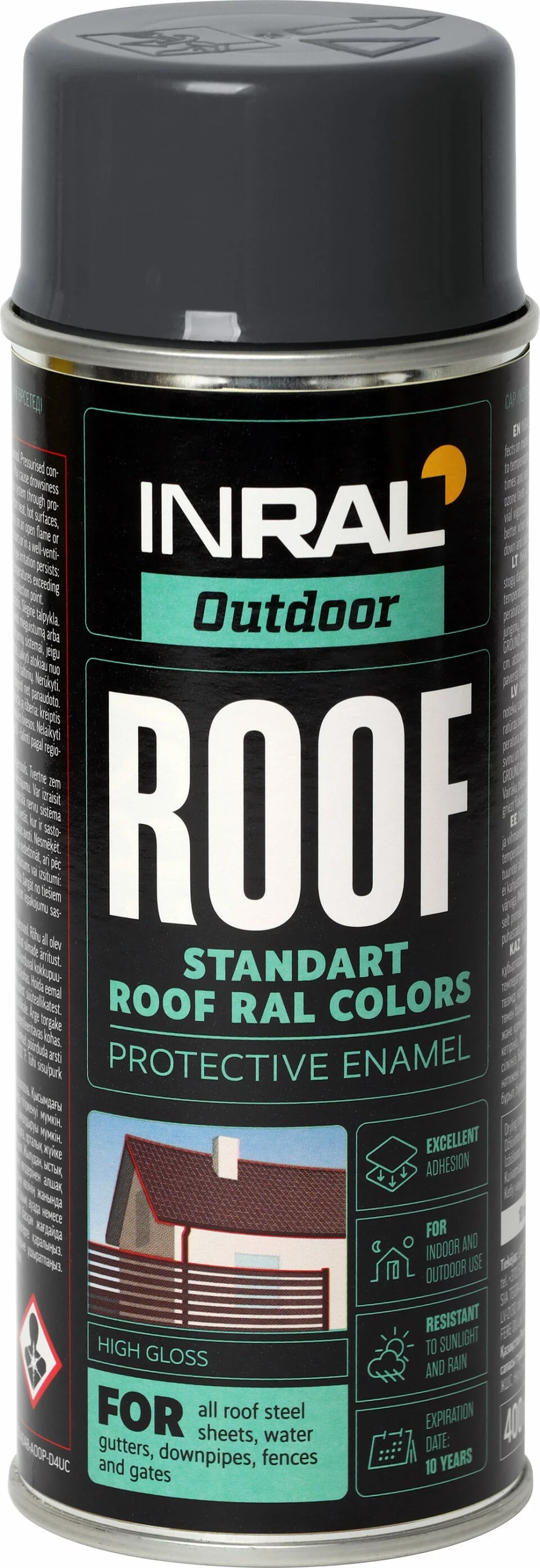 DAŽAI AEROZOLINIAI INRAL ROOF 400ML ANTRACITO PILKOS SPALVOS RAL7016