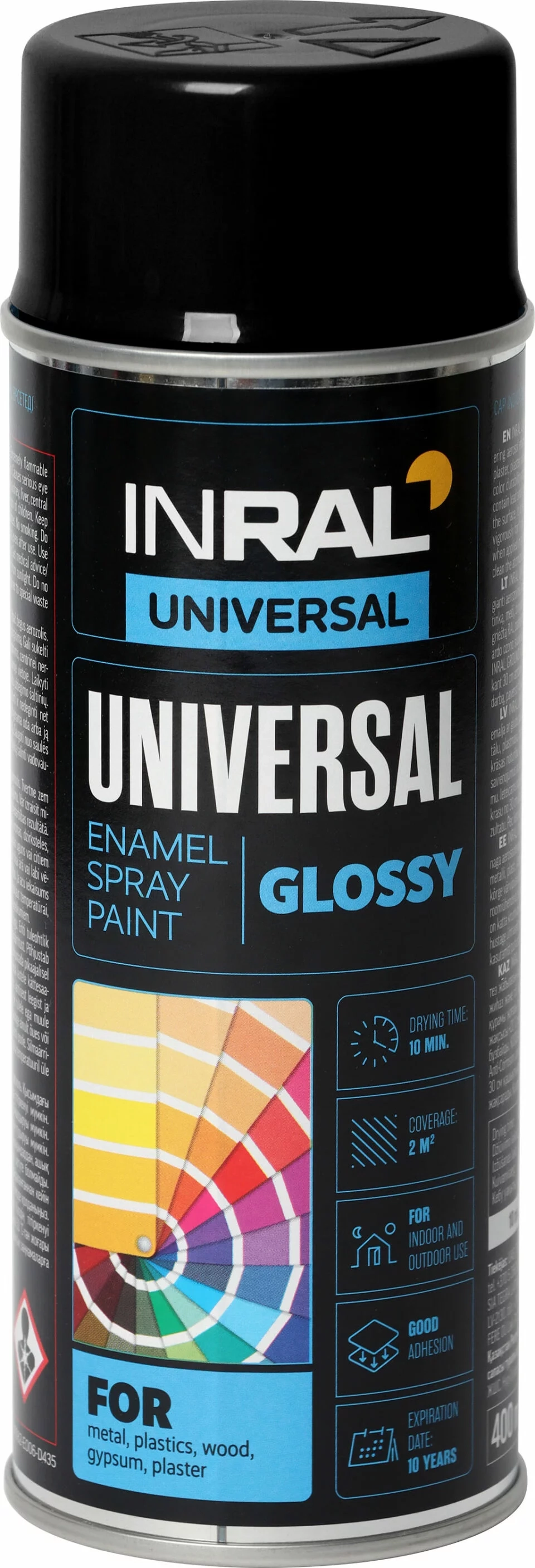 DAŽAI AEROZOLINIAI INRAL UNIVERSAL 400ML TAMSIAI JUODOS SPALVOS RAL9005