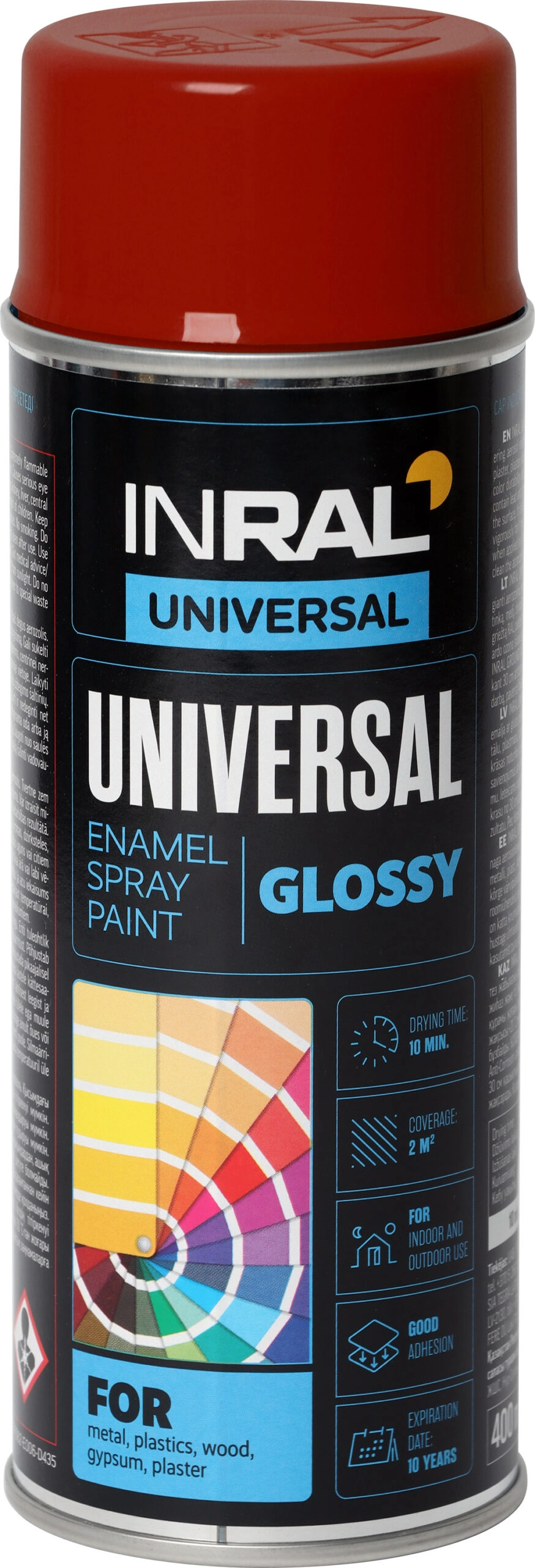 DAŽAI AEROZOLINIAI INRAL UNIVERSAL 400ML UGNIES RAUDONUMO SPALVA RAL3000