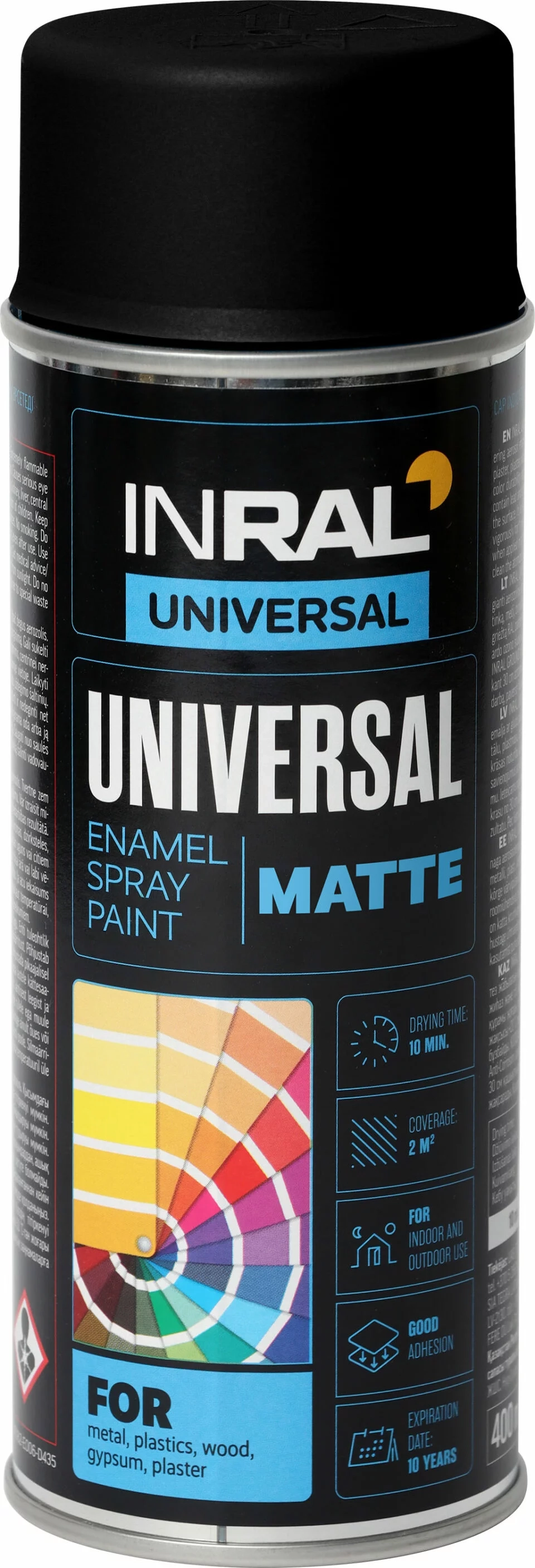 DAŽAI AEROZOLINIAI INRAL UNIVERSAL 400ML TAMSIAI JUODOS SPALVOS RAL9005