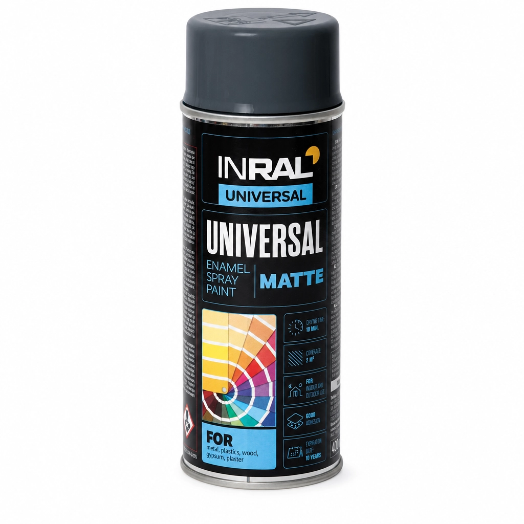 DAŽAI AEROZOLINIAI INRAL UNIVERSAL 400ML ANTRACITO SPALVOS RAL7016