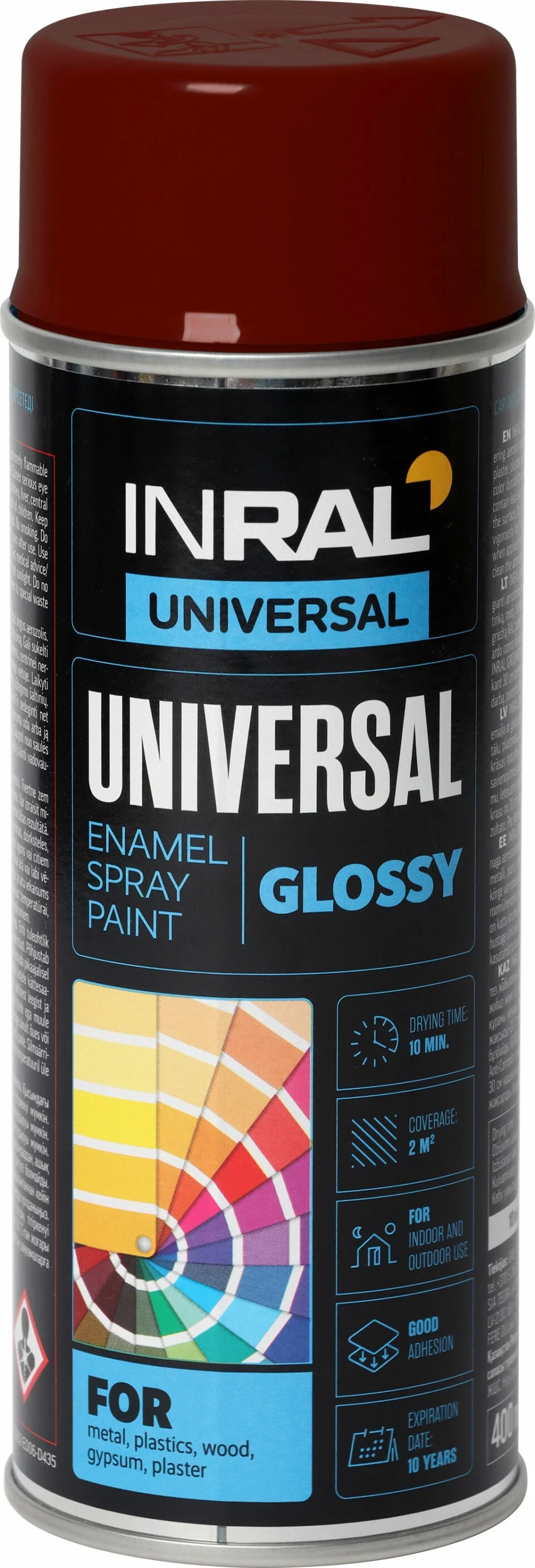 DAŽAI AEROZOLINIAI INRAL UNIVERSAL 400ML PURPURINĖS RAUDONOS SPALVOS RAL3004