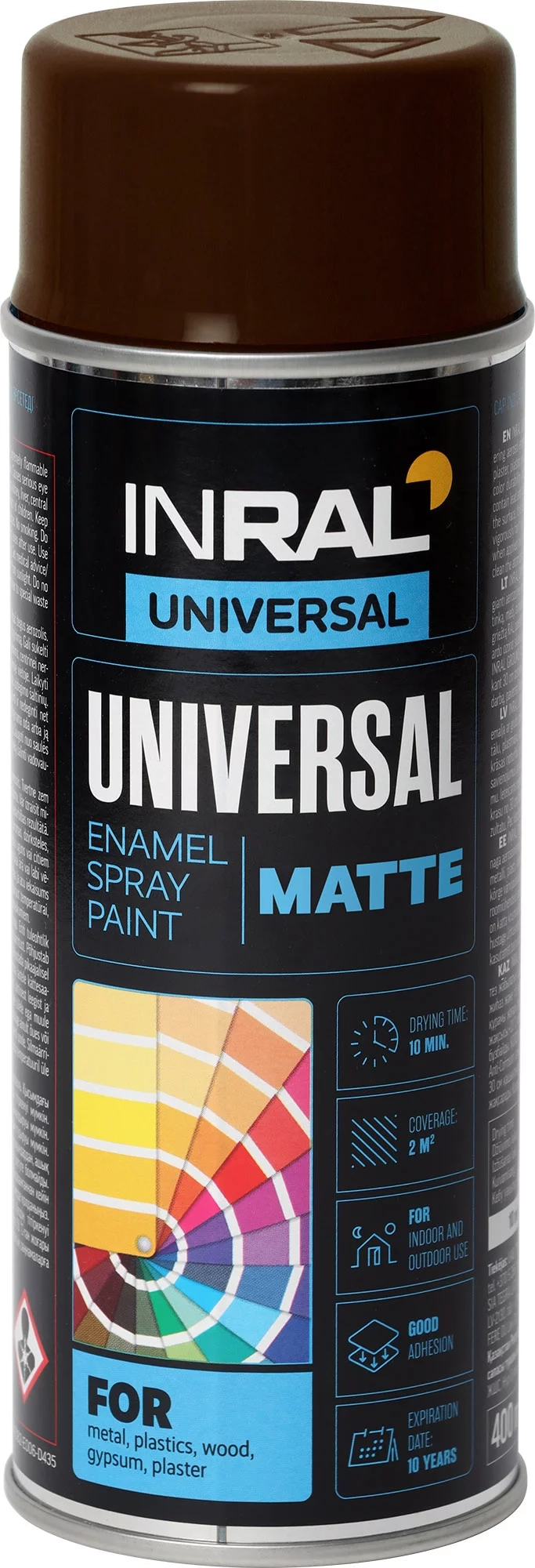DAŽAI AEROZOLINIAI INRAL UNIVERSAL 400ML ŠOKOLADINĖS SPALVOS RAL8017
