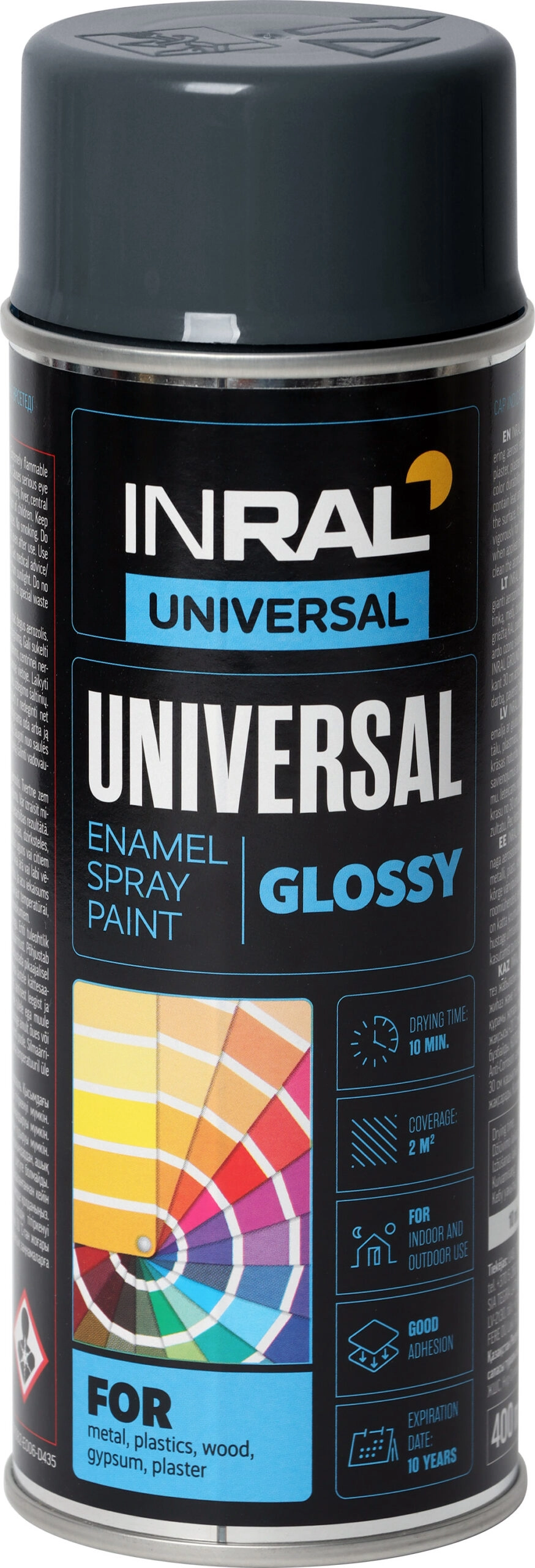 DAŽAI AEROZOLINIAI INRAL UNIVERSAL 400ML ANTRACITO PILKOS SPALVOS RAL7016