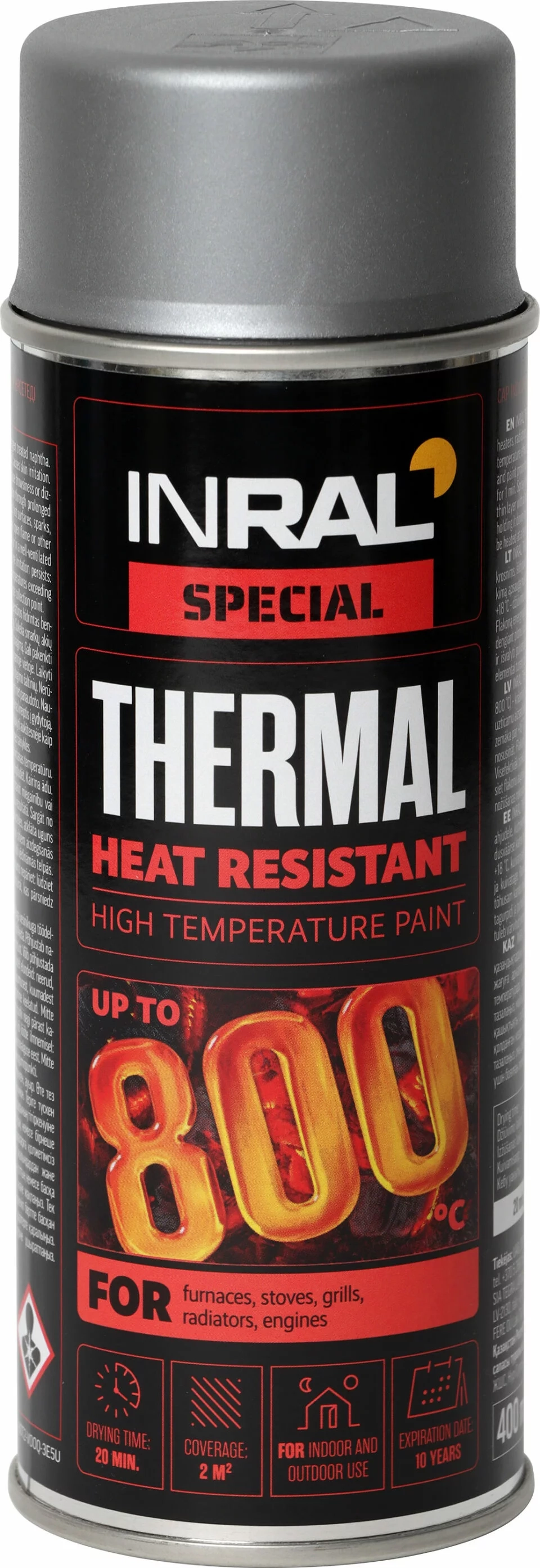 DAŽAI KARŠČIUI ATSPARŪS AEROZOLINIAI INRAL THERMAL 400ML ALIUMINIO SPALVOS
