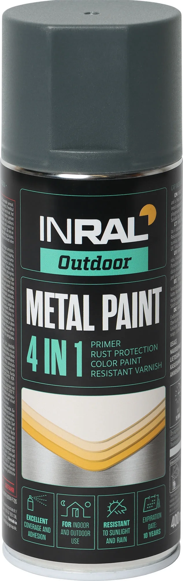 DAŽAI METALUI AEROZOLINIAI INRAL METAL PAINT 400ML ANTRACITO SPALVOS