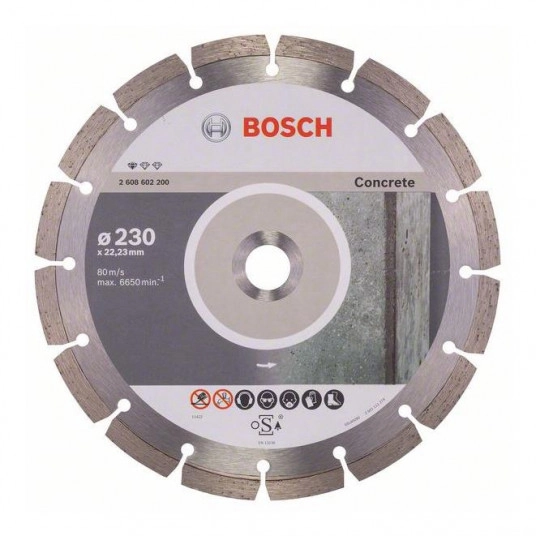 DISKAS PJOVIMO BETONUI DEIMANTINIS BOSCH BPE 230X22.23MM. 2608602200
