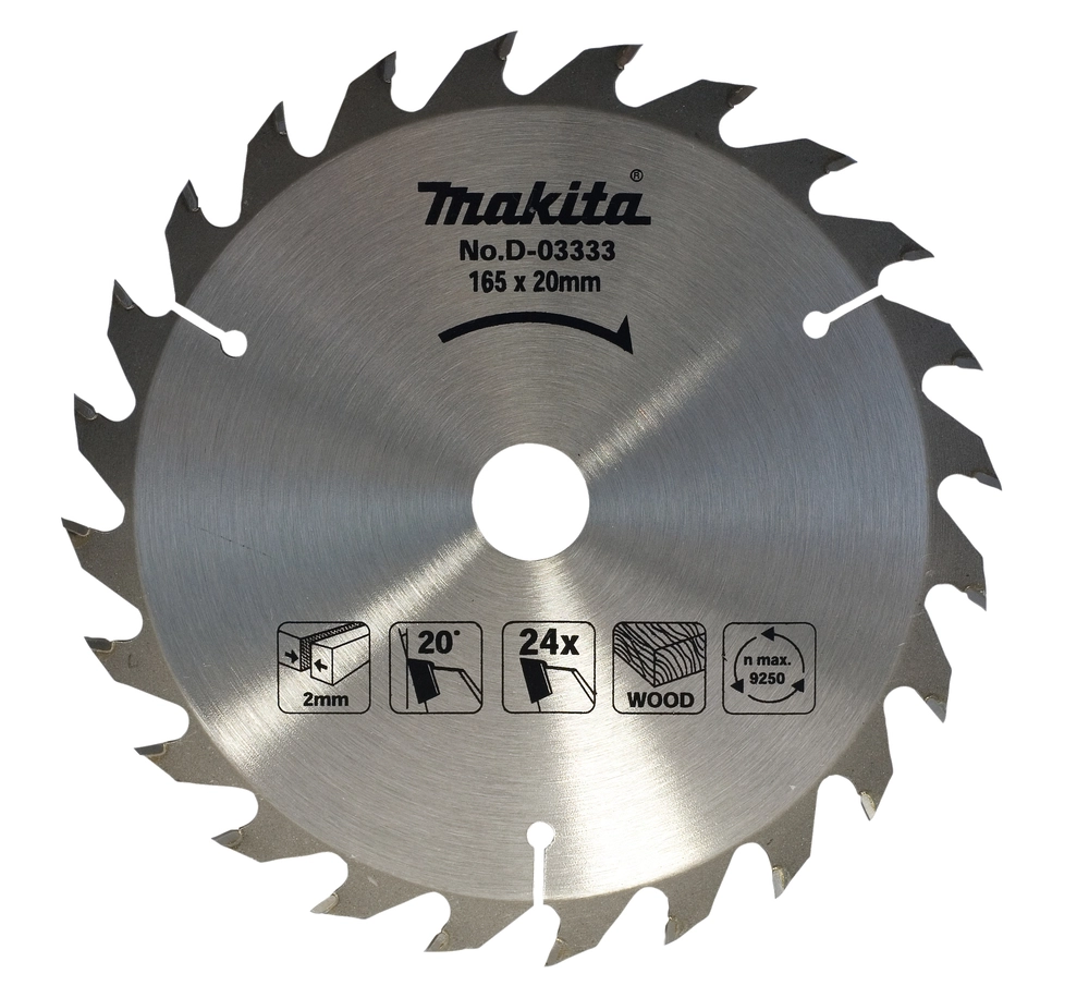 Makita D-03333 pjovimo diskas medienai 165mm su 24 dantimis