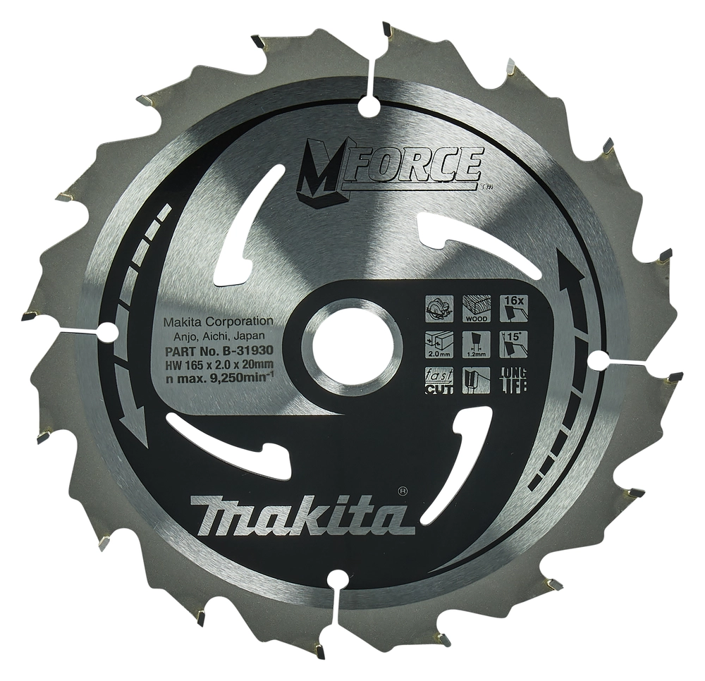 DISKAS PJOVIMO MEDIENAI MAKITA M-FORCE B-31930 165X20X16T