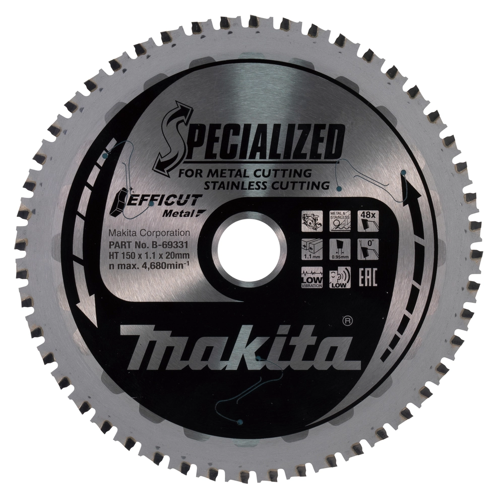 DISKAS PJOVIMO METALUI MAKITA EFFICUT B-69331 150X20X48T