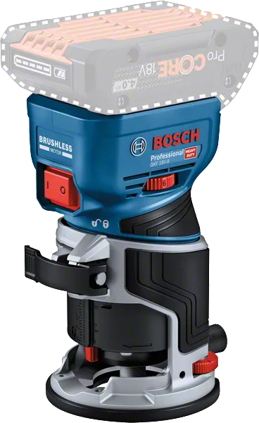 FREZA RANKINĖ AKUMULIATORINĖ BOSCH PRO GKF 18V-8 SOLO