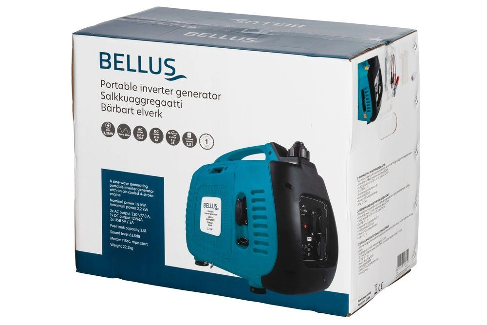 BELLUS inverterinis generatorius su priedais ir garantija