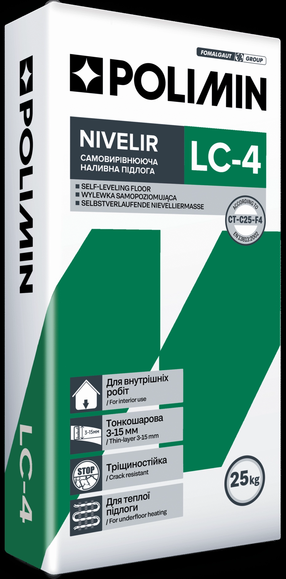 MIŠINYS GRINDŲ SAVAIME IŠSILYGINANTIS 3-15MM POLIMIN LC-4 NIVELIR 25KG