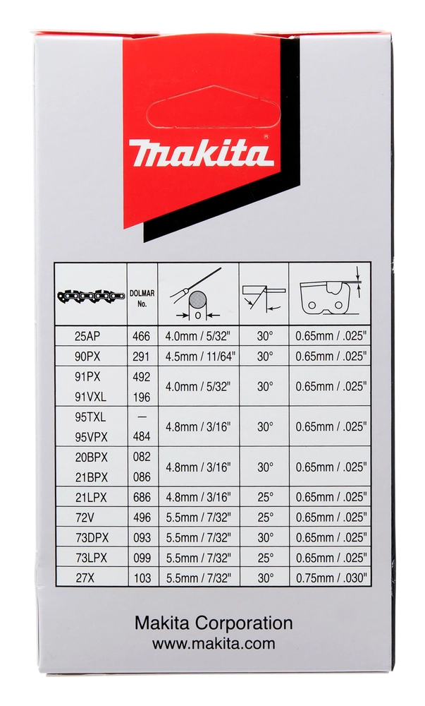Makita 25AP grandinė su specialiais MC dantukais tiksliam medienos pjovimui
