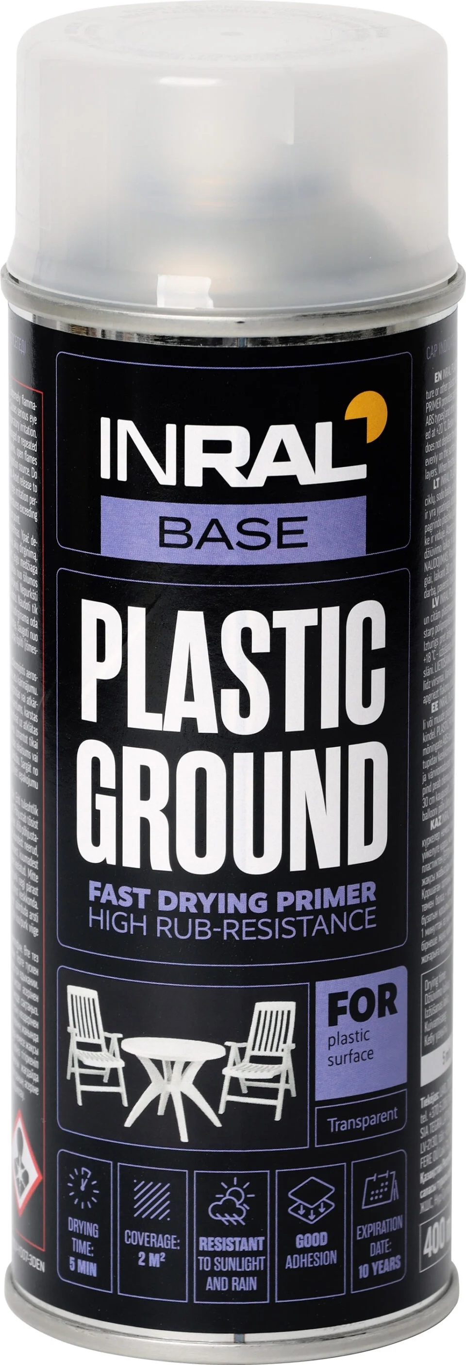 GRUNTAS PLASTIKUI AEROZOLINIAI INRAL PLASTIC GROUND 400ML SKAIDRUS
