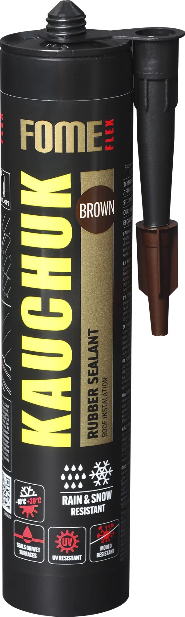 FOME FLEX KAUCHUK rudas hermetikas 300ml stogų sandarinimui ir remontui