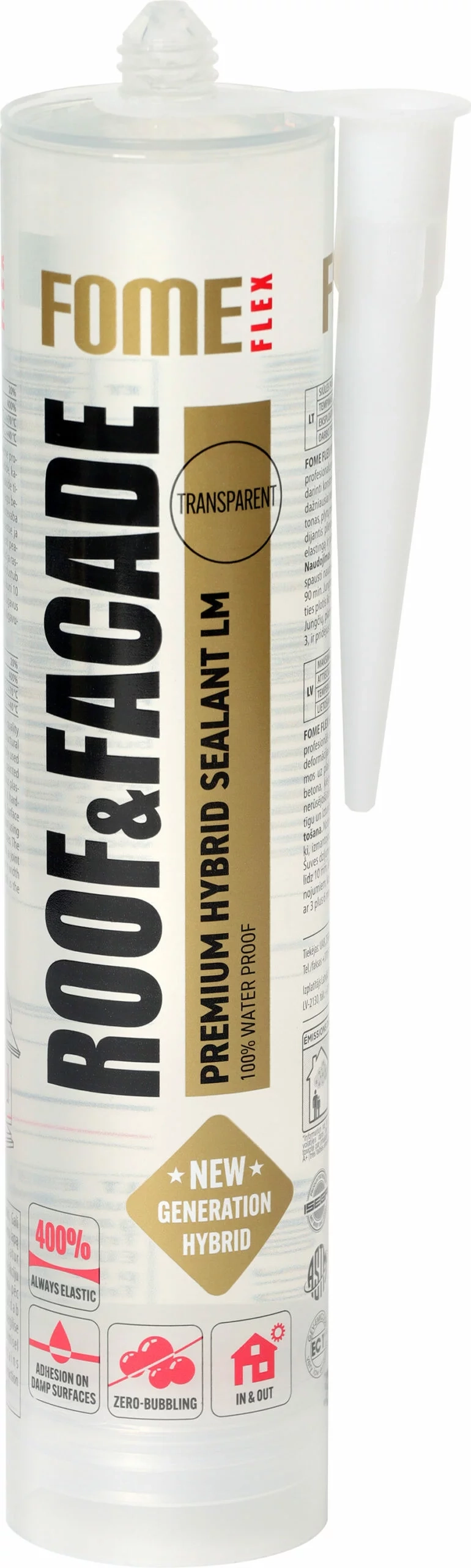 HERMETIKAS FOME FLEX ROOF&FACADE 300ML SKAIDRUS