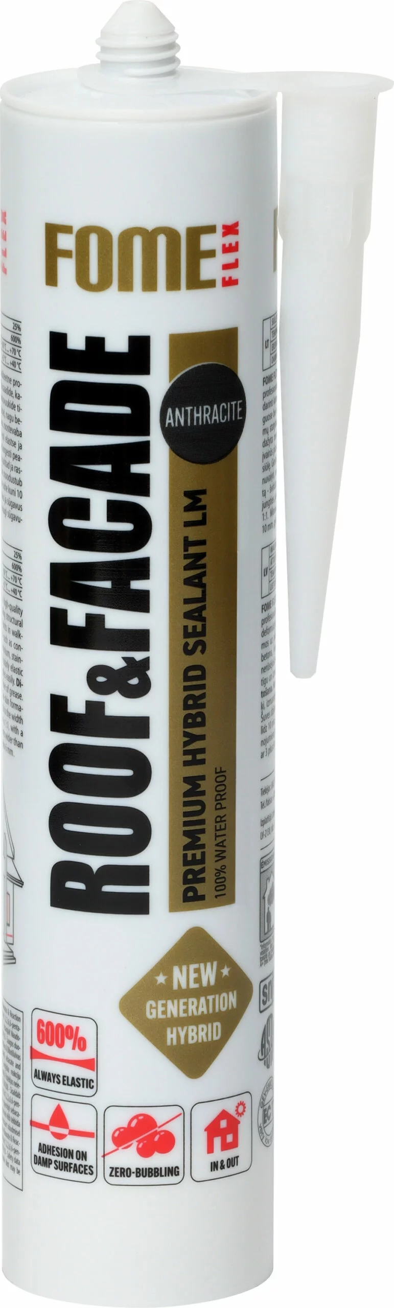 HERMETIKAS FOME FLEX ROOF&FACADE 300ML ANTRACITO SPALVOS