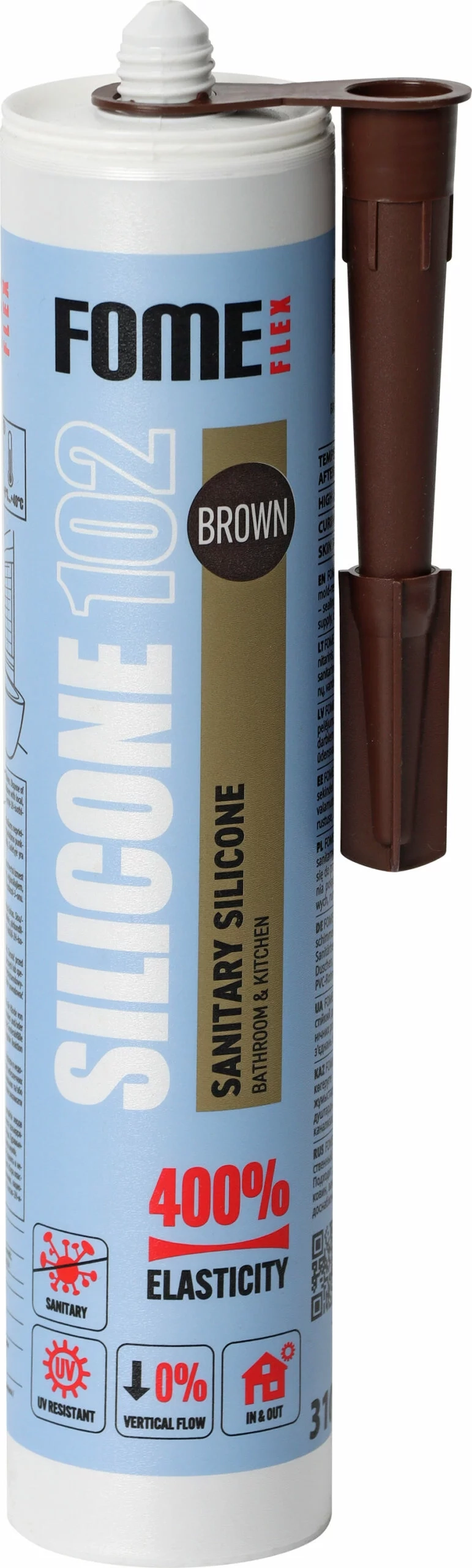 HERMETIKAS FOME FLEX SANITARY SILICONE 102 310ML RUDOS SPALVOS