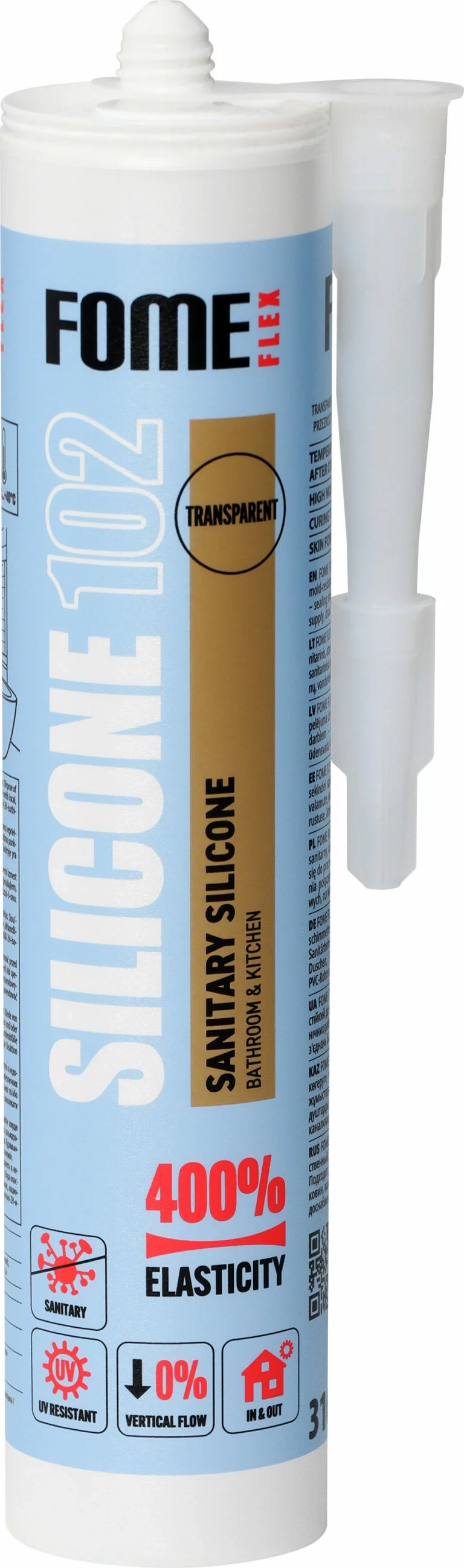 HERMETIKAS FOME FLEX SANITARY SILICONE 102 310ML SKAIDRUS