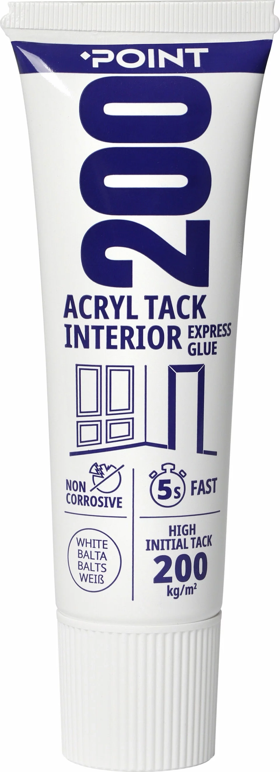 POINT 200 Acryl Tack Interior montažiniai klijai 80ml baltos spalvos vidaus apdailos darbams