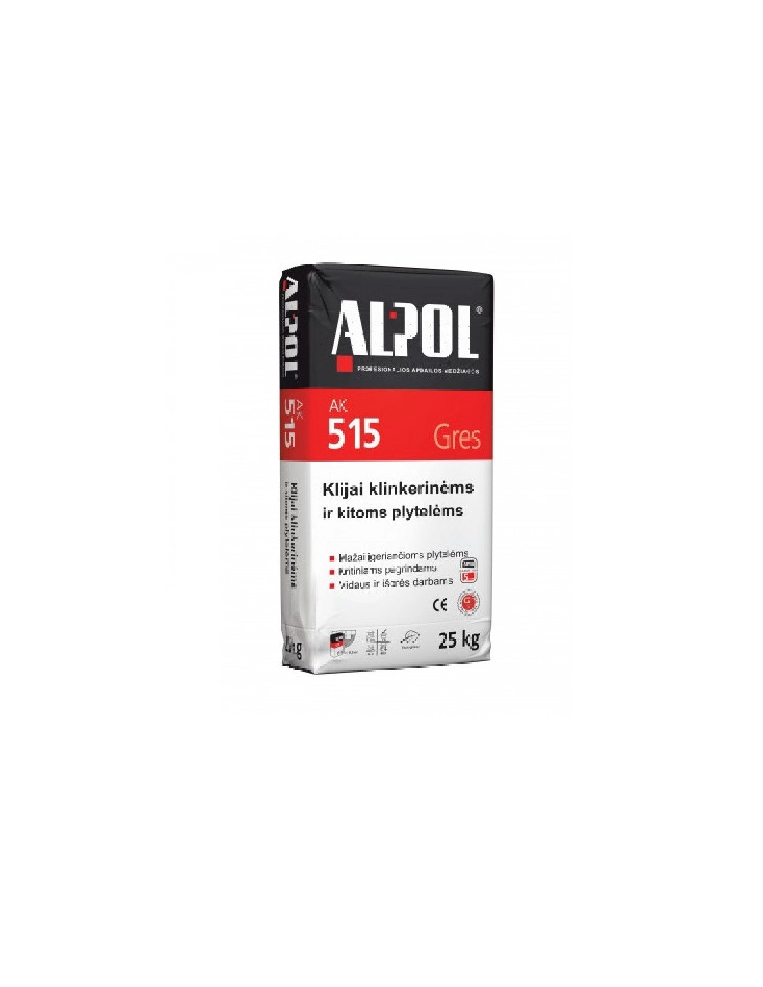 KLIJAI PLYTELIŲ ELASTINIAI ALPOL AK515 25KG