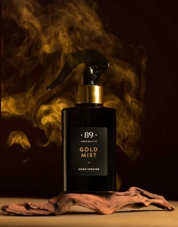 Purškiamas namų kvapas Gold Mist Aromatic 89 300ml butelis aukso spalvos