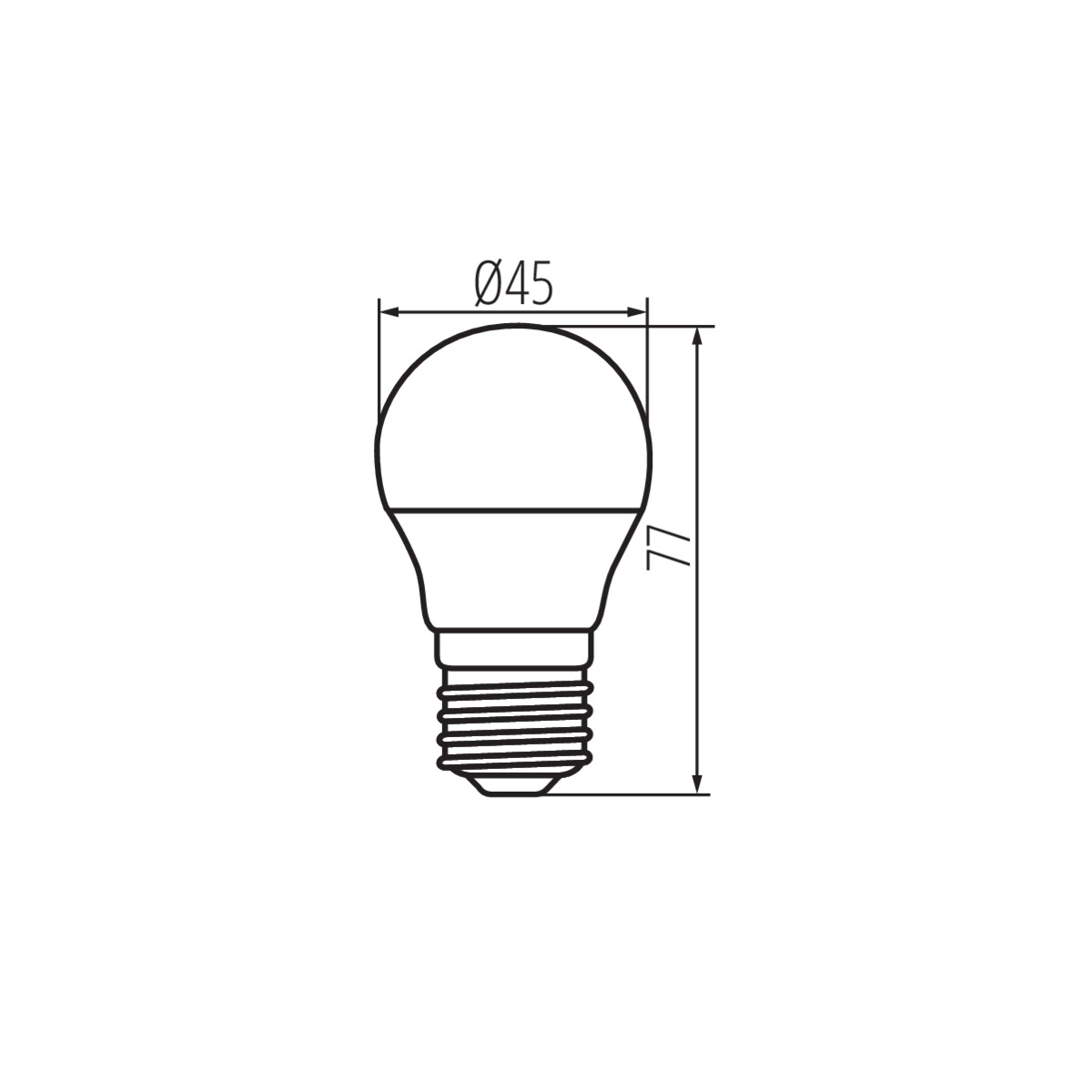 Energiją taupanti LED G45 lempa E27 cokoliu šiltai šviesai