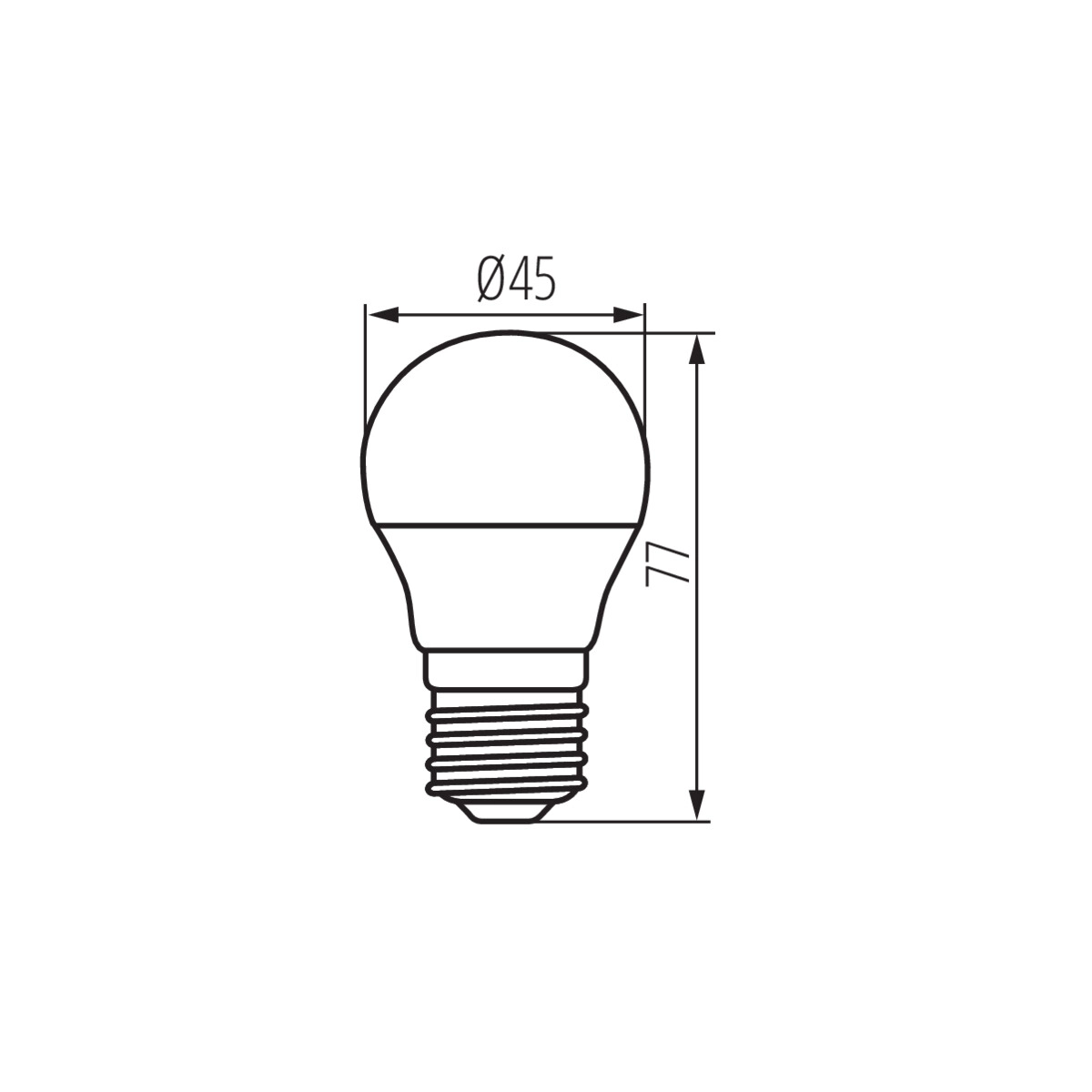 Kompaktiška rutulio formos G45 LED lemputė 470 lm 2700K