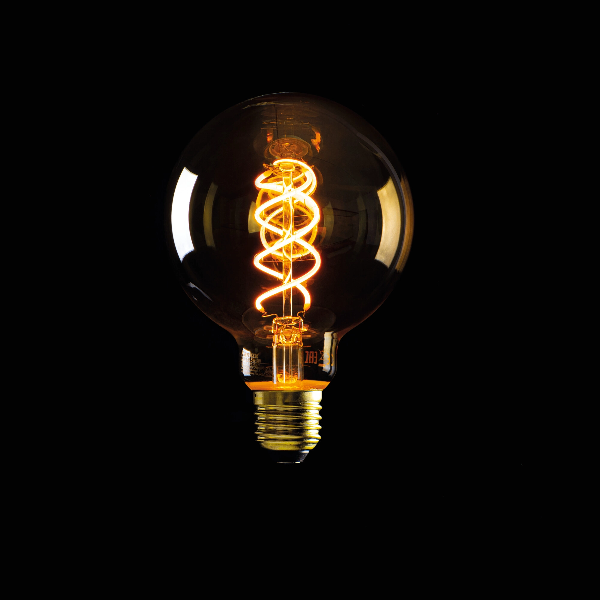 Globe G95 formato LED lemputė su volframo spirale viduje