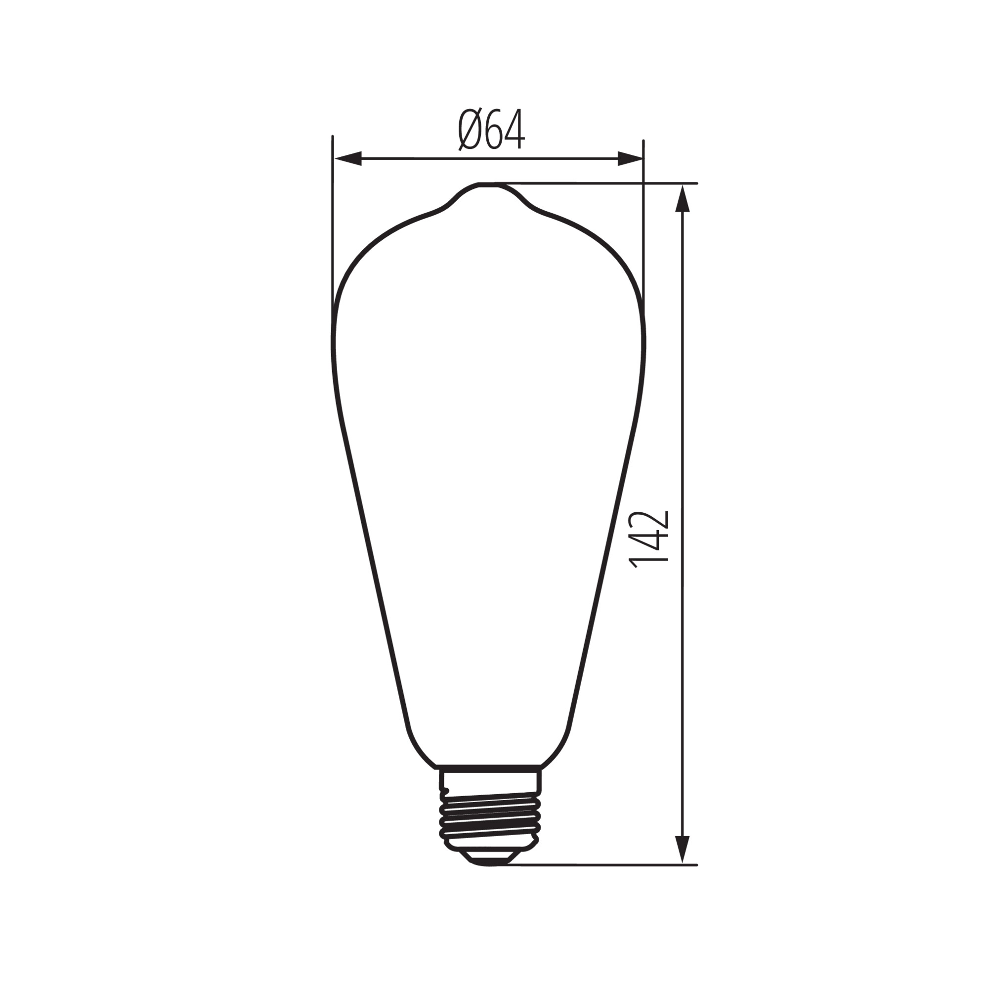 Vintage LED lemputė ST64 su spiraliniu siūlu 1800K
