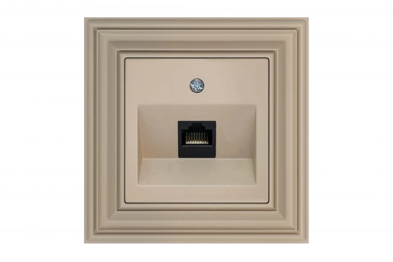 LIZDAS KOMPIUTERIO LIREGUS RETRO RJ45 KAT6 KREMINĖ MATINĖ SPALVA BE RĖMELIO IKL-001-01.R/ONC