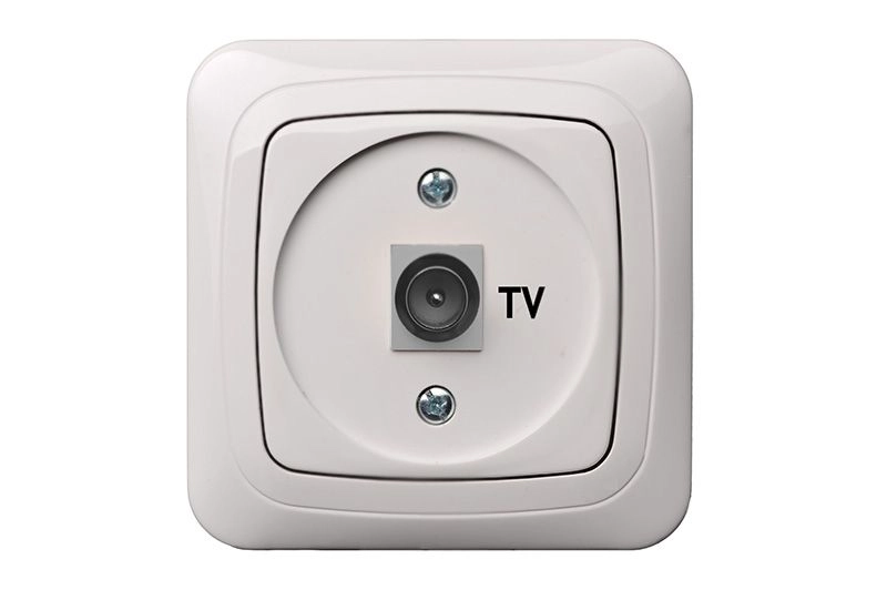 LIZDAS TV ANTENAI SU F TIPO JUNGTIMI LIREGUS ALFA BALTA SPALVA BE RĖMELIO ITVL-1-01.A/B
