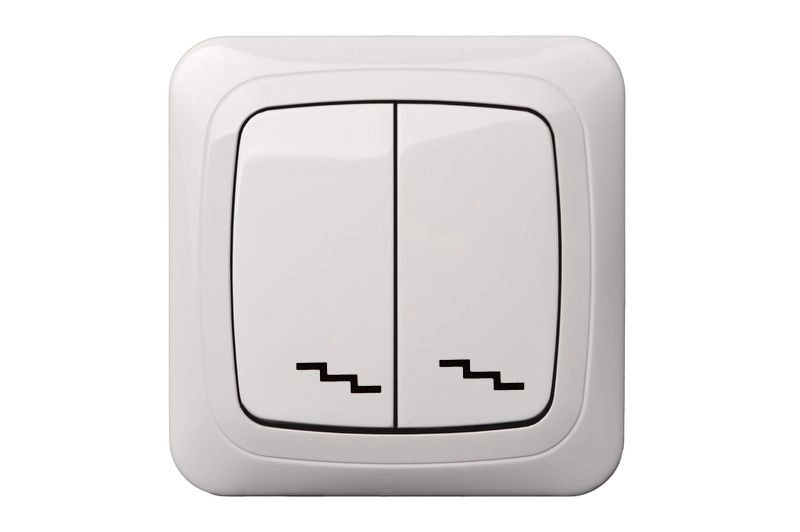 PERJUNGIKLIS DVIEJŲ KLAVIŠŲ LIREGUS ALFA BALTA SPALVA BE RĖMELIO IP6+6.10-001-01.A/B