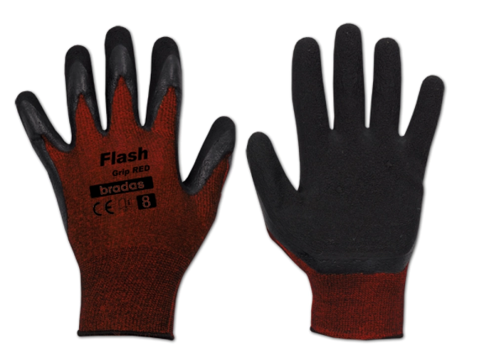 PIRŠTINĖS APSAUG. APL. LATEKSU FLASH GRIP RED D-7