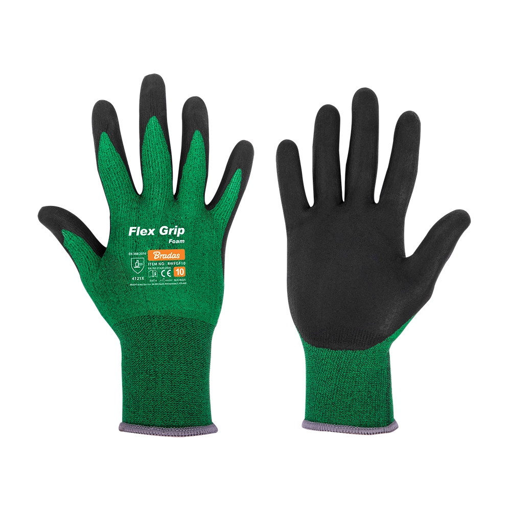 PIRŠTINĖS APSAUGINĖS FLEX GRIP FOAM D-10 ŽALIOS SPALVOS