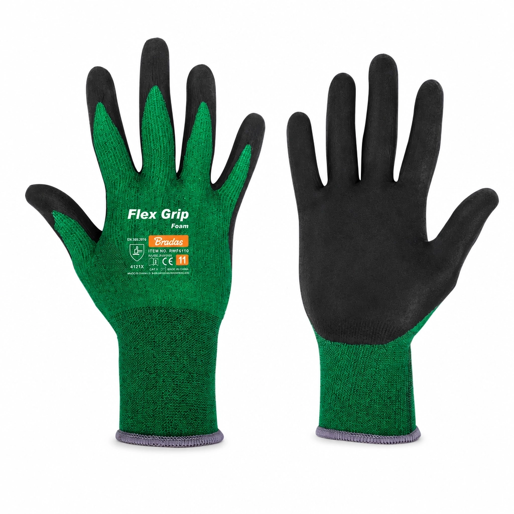 PIRŠTINĖS APSAUGINĖS FLEX GRIP FOAM D-11 ŽALIO SPALVOS