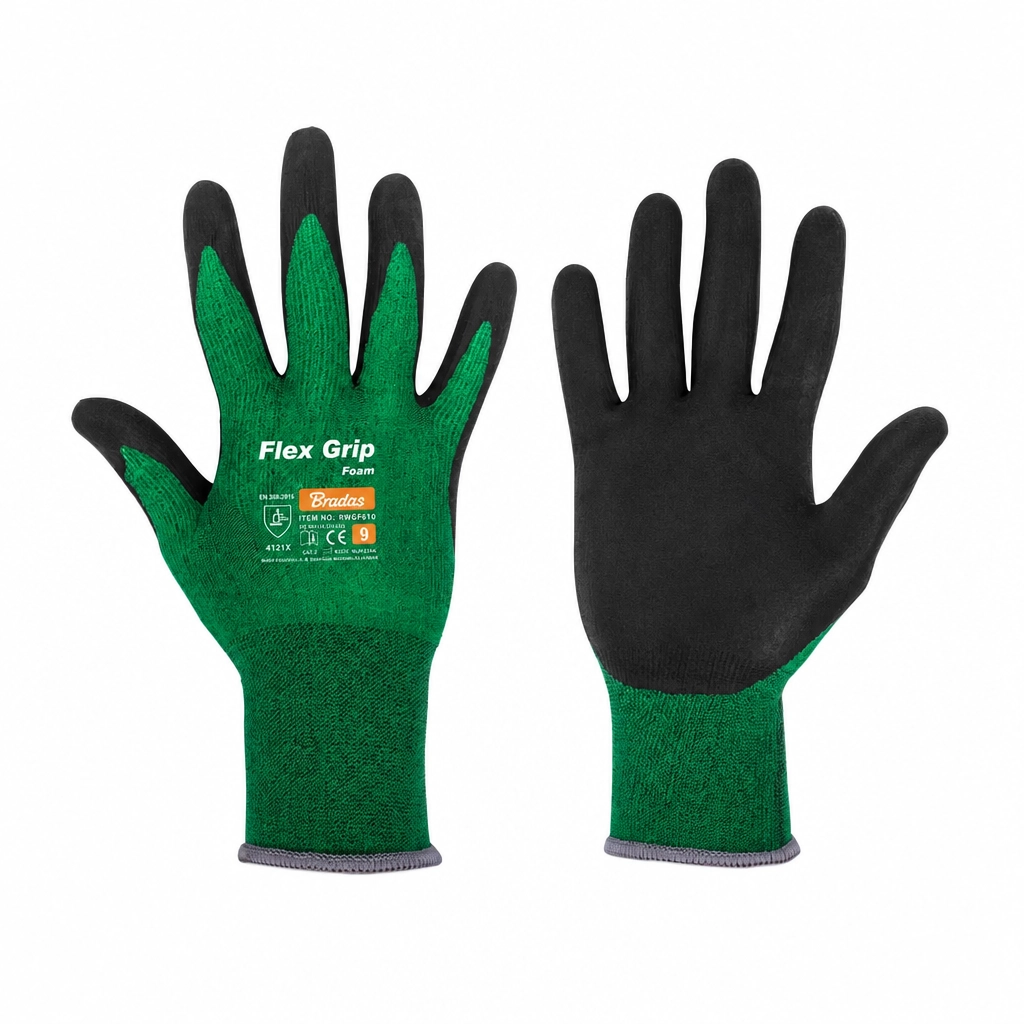 PIRŠTINĖS APSAUGINĖS FLEX GRIP FOAM D-9 ŽALIOS SPALVOS