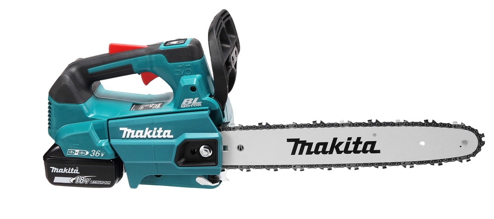 Lengvas akumuliatorinis pjūklas Makita DUC356Z su dviguba baterija