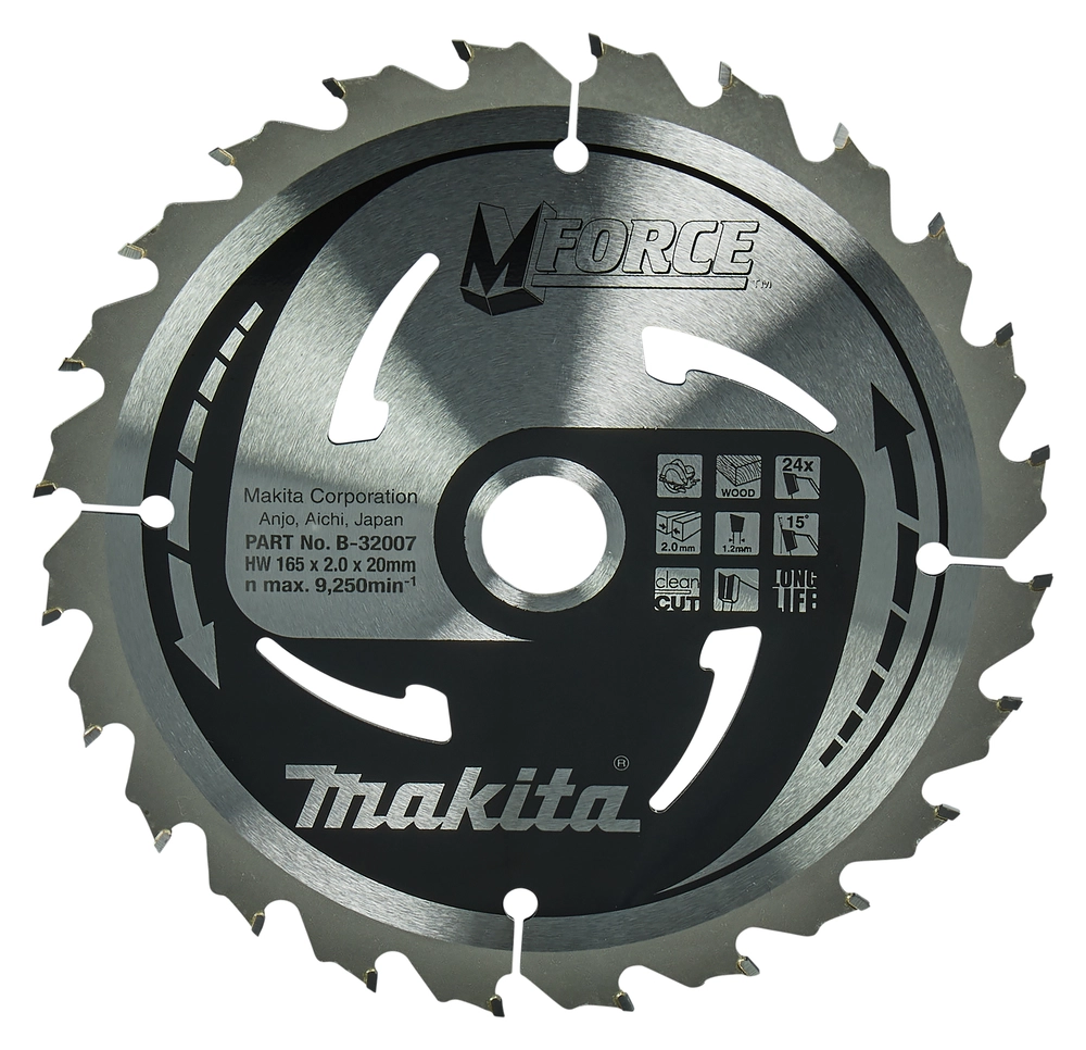 Makita M-FORCE B-32007 diskinio pjūklo diskas medienai 165mm 24 dantys