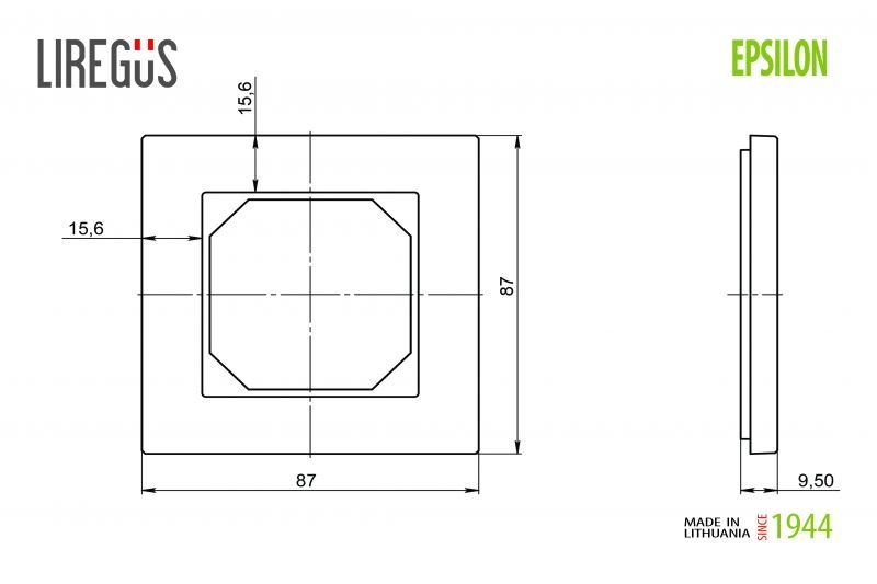 Liregus Epsilon baltos spalvos vienvietis elektros įrangos rėmelis