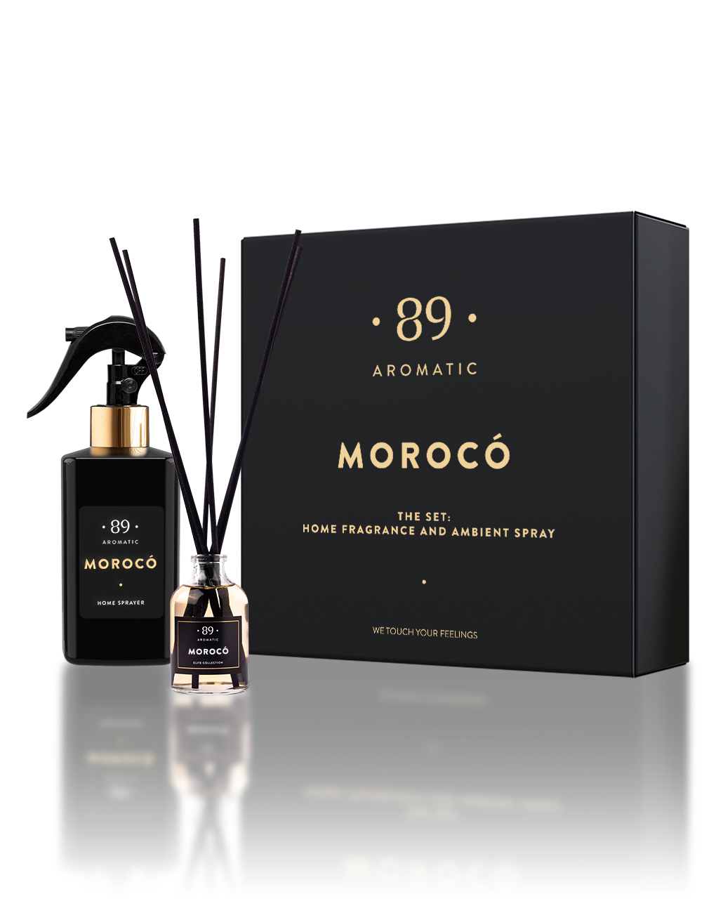 RINKINYS NAMŲ KAVPAS SU LAZDELĖMIS IR PURŠKIAMAS NAMŲ KVAPAS MOROCO AROMATIC 89