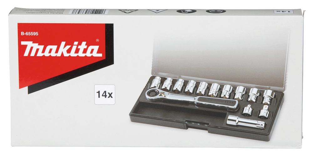 Profesionalios praeinamos galvutės 10-19mm Makita B-65595 komplekte