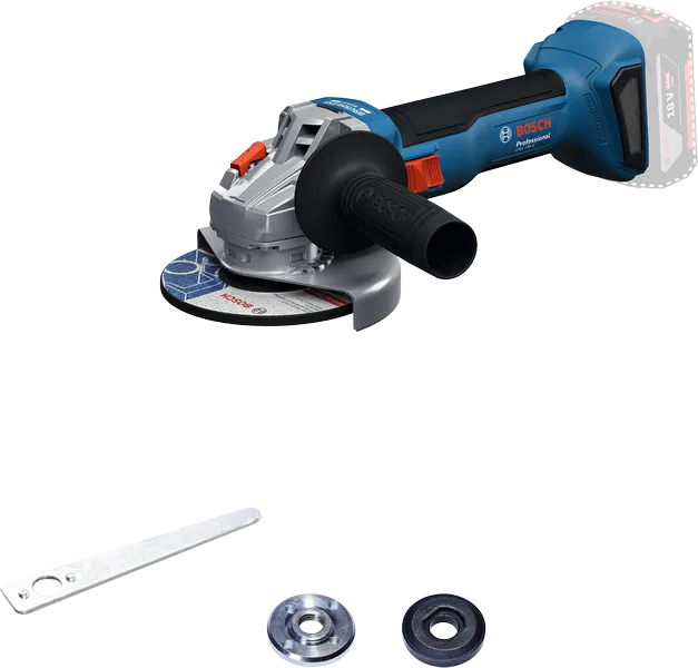 BOSCH GWS 18V-8 akumuliatorinis kampinis šlifuoklis su bešepetiu varikliu ir ergonomine rankena